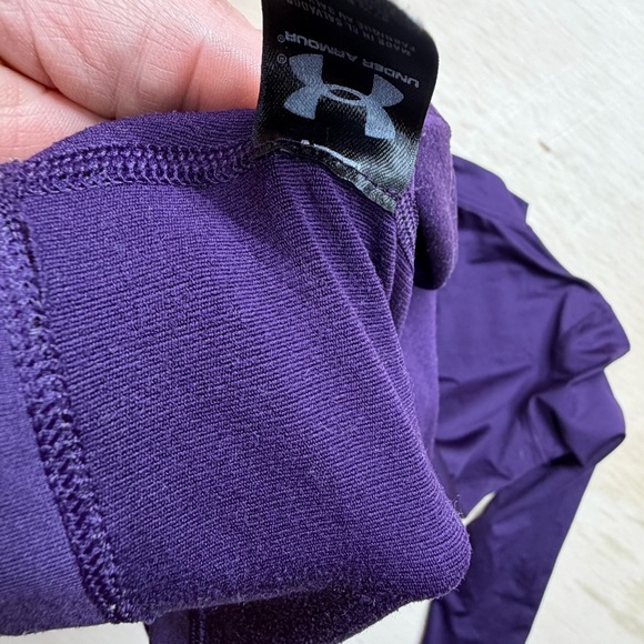 Under Armour Cold Gear Mock Turtleneck Shirt Women’s Medium Purple Compression - Picture 7 of 7
